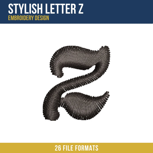 Stylish Letter Z Embroidery Design