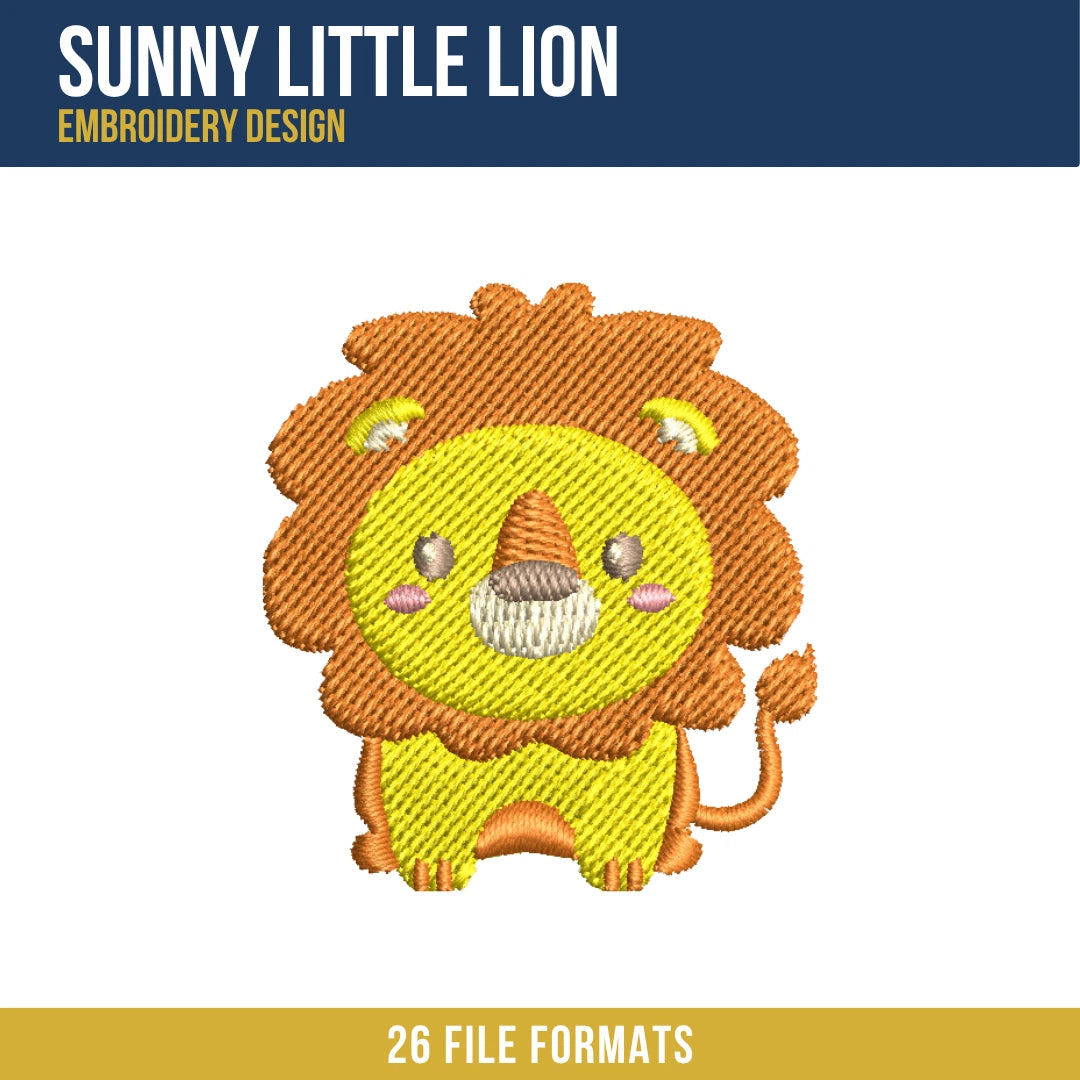 Sunny Little Lion Embroidery Design
