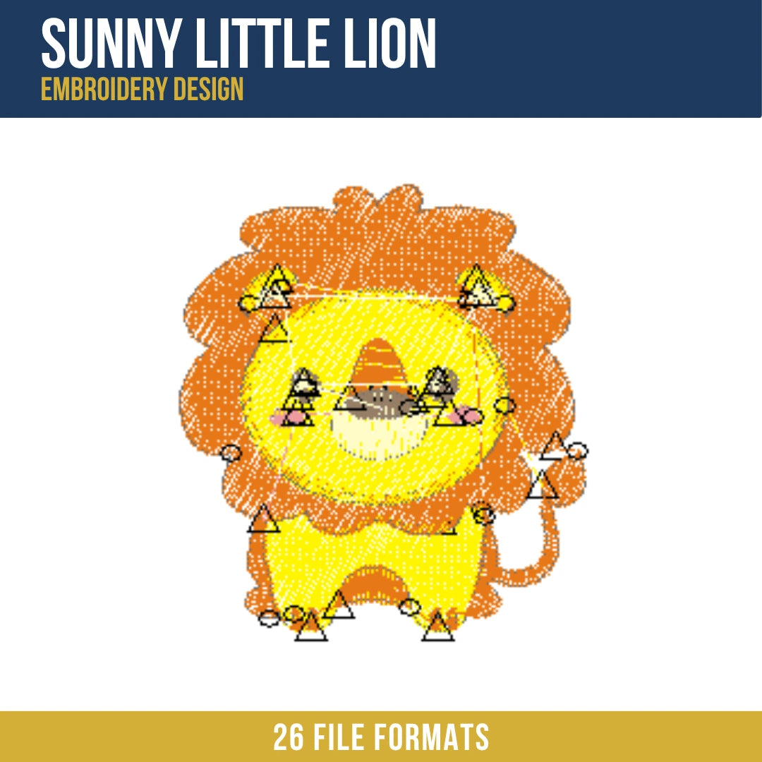 Sunny Little Lion Embroidery Design