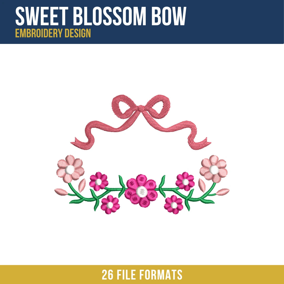 Sweet Blossom Bow Embroidery Design