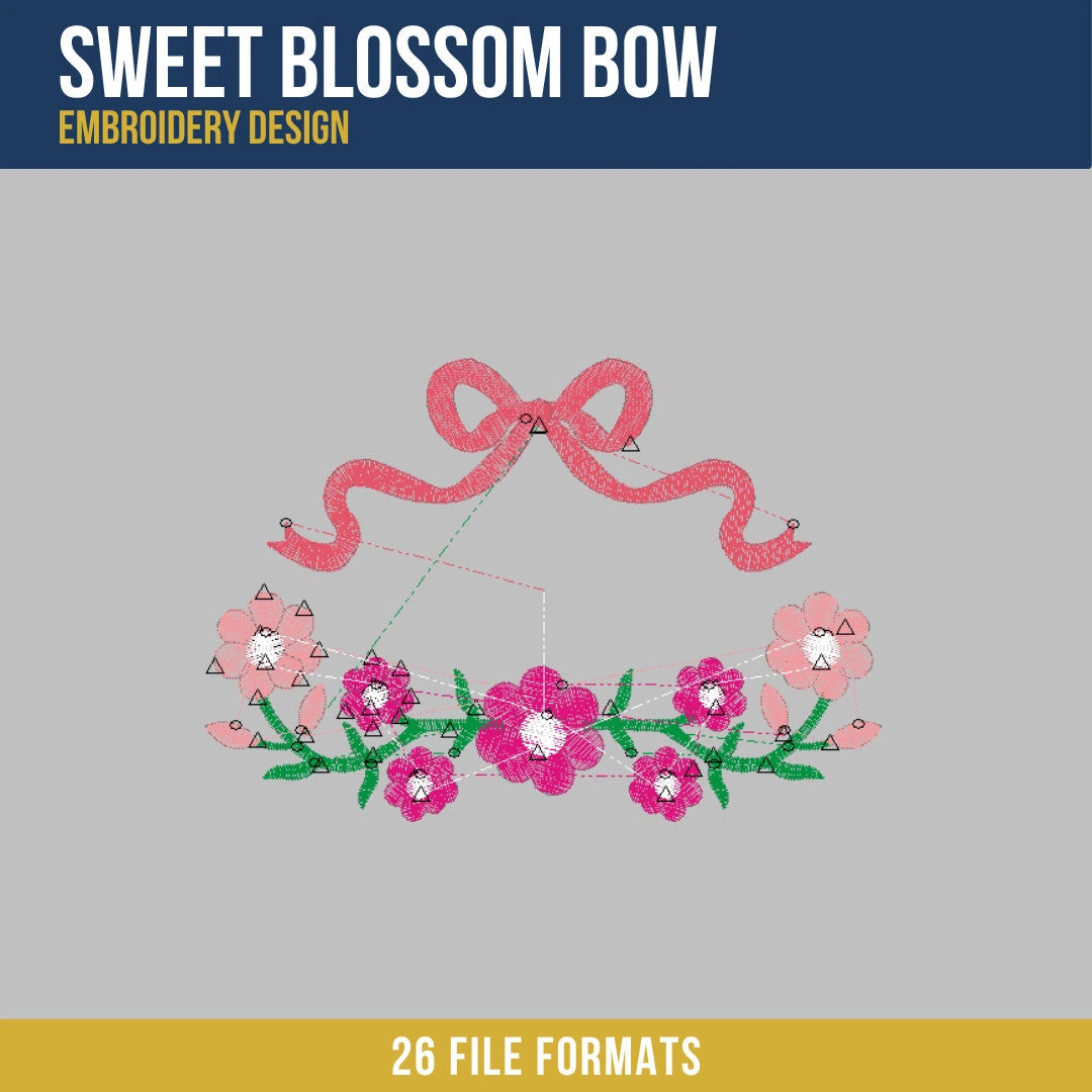 Sweet Blossom Bow Embroidery Design