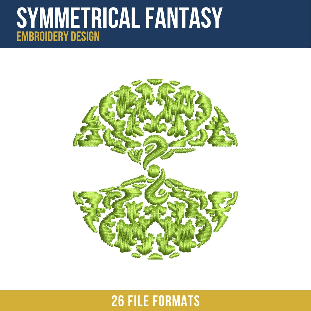 Symmetrical Fantasy Embroidery Design