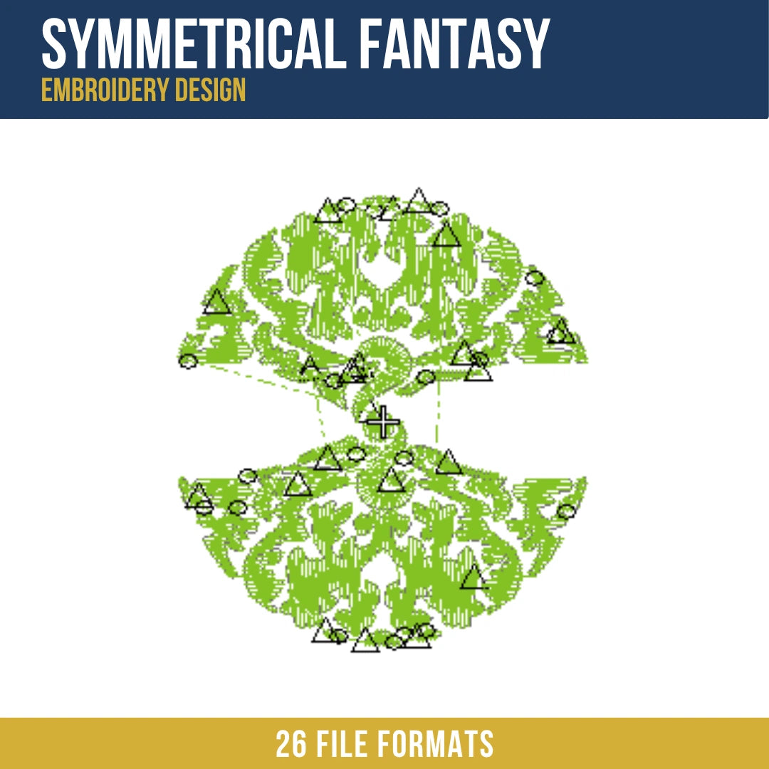Symmetrical Fantasy Embroidery Design