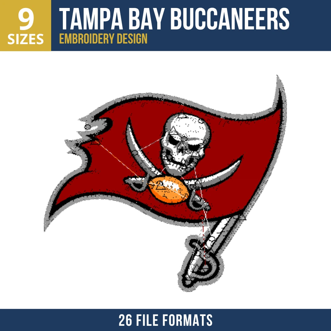 Tampa Bay Buccaneers Flag Embroidery Design