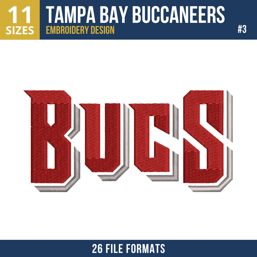 Tampa Bay Buccaneers Embroidery Bundle | 6 Designs