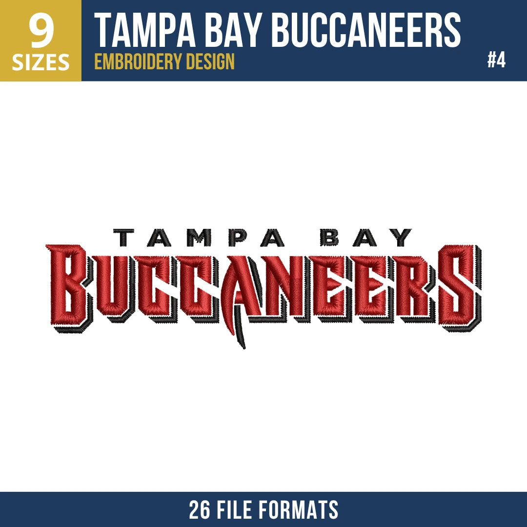 Tampa Bay Buccaneers Embroidery Bundle | 6 Designs