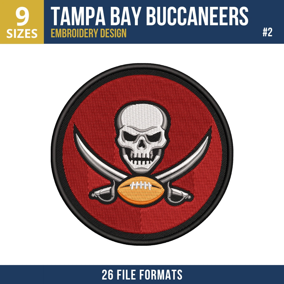 Tampa Bay Buccaneers Embroidery Bundle | 6 Designs