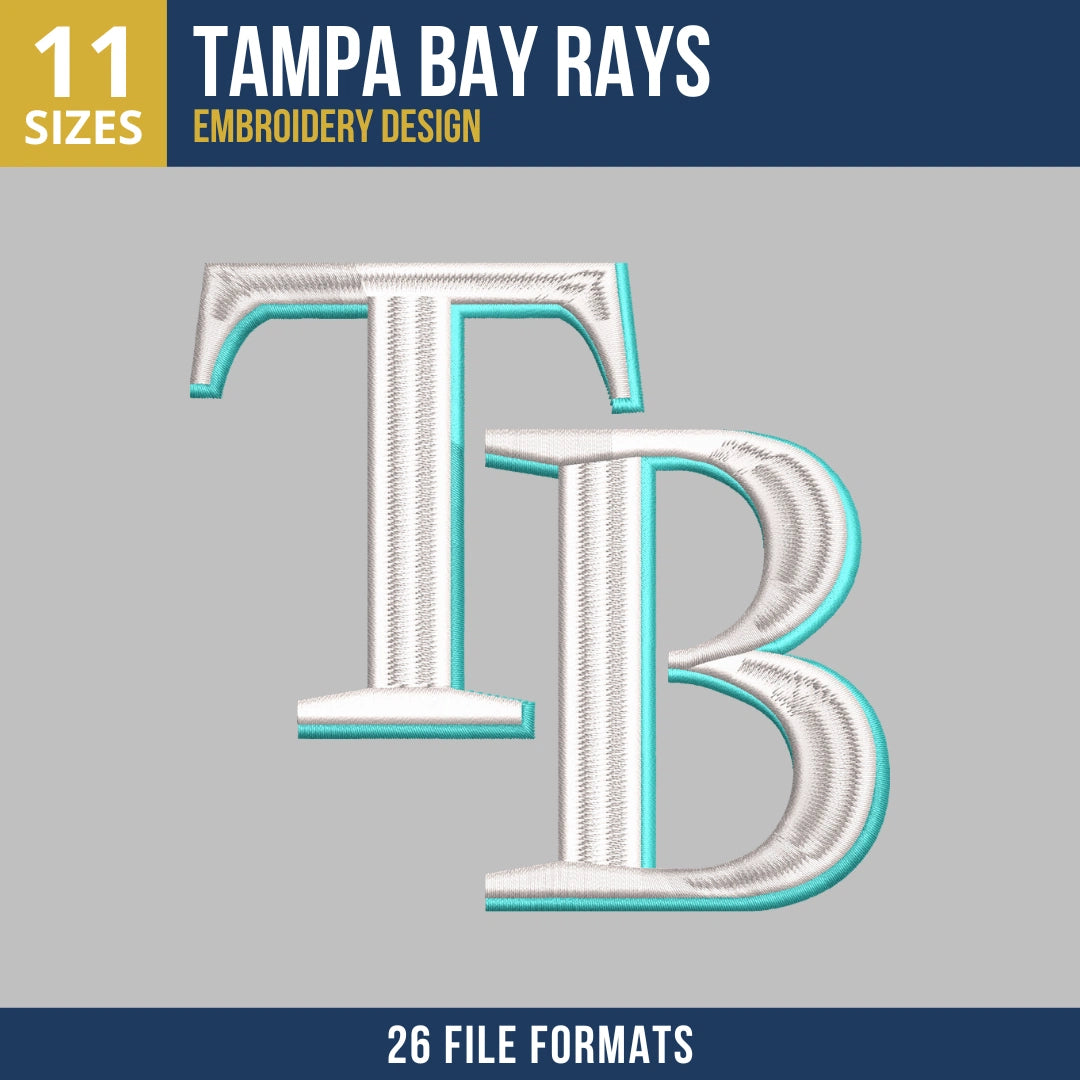Tampa Bay Rays TB Monogram Embroidery Design
