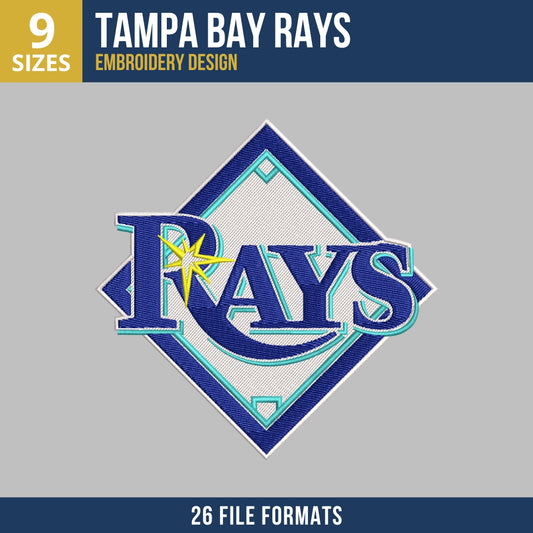 Tampa Bay Rays Diamond Badge Embroidery Design