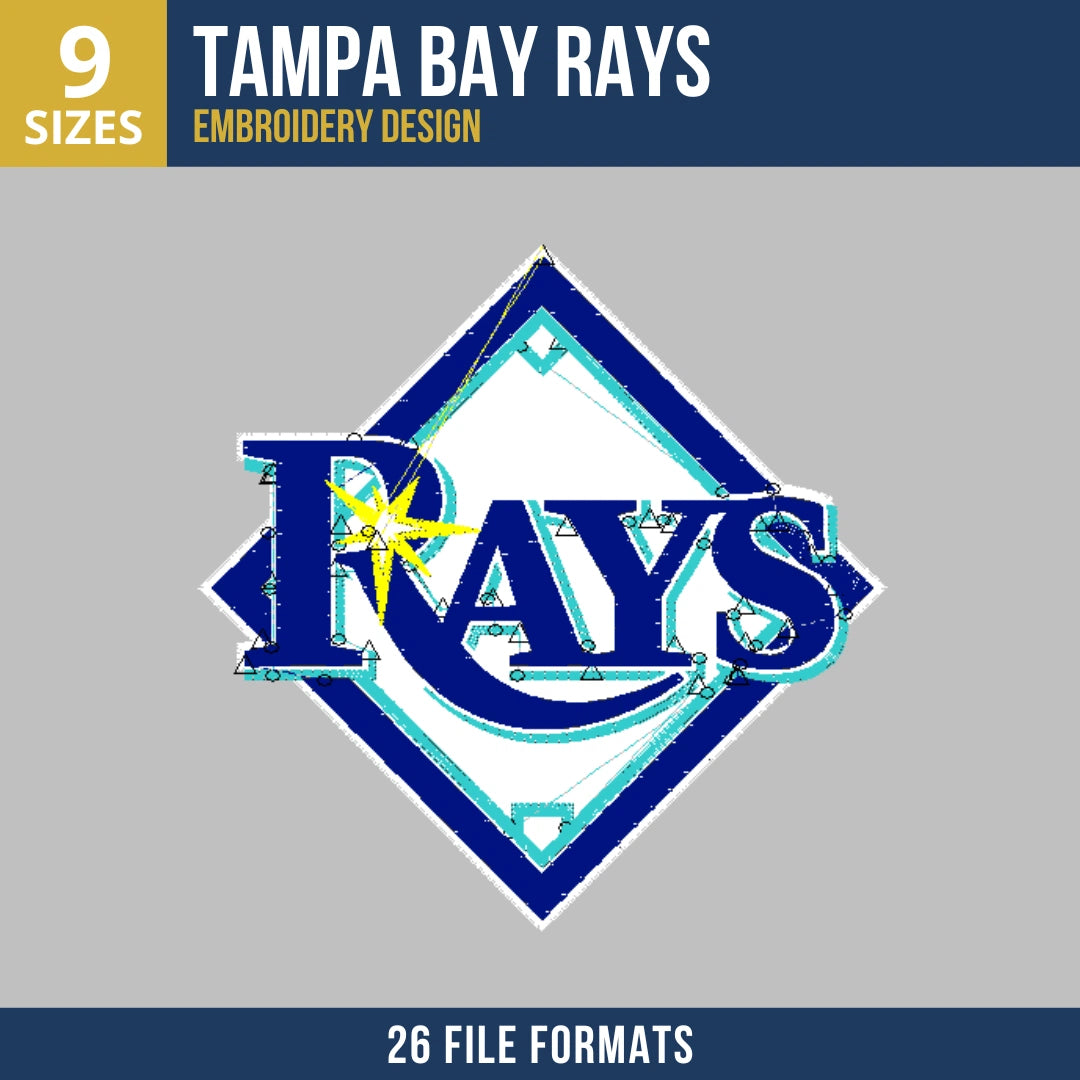 Tampa Bay Rays Diamond Badge Embroidery Design