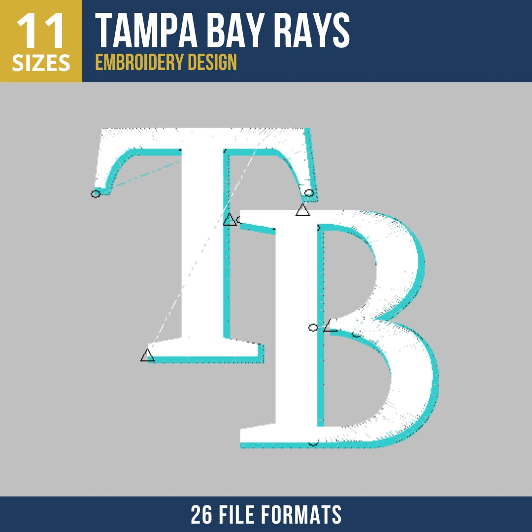 Tampa Bay Rays TB Monogram Embroidery Design