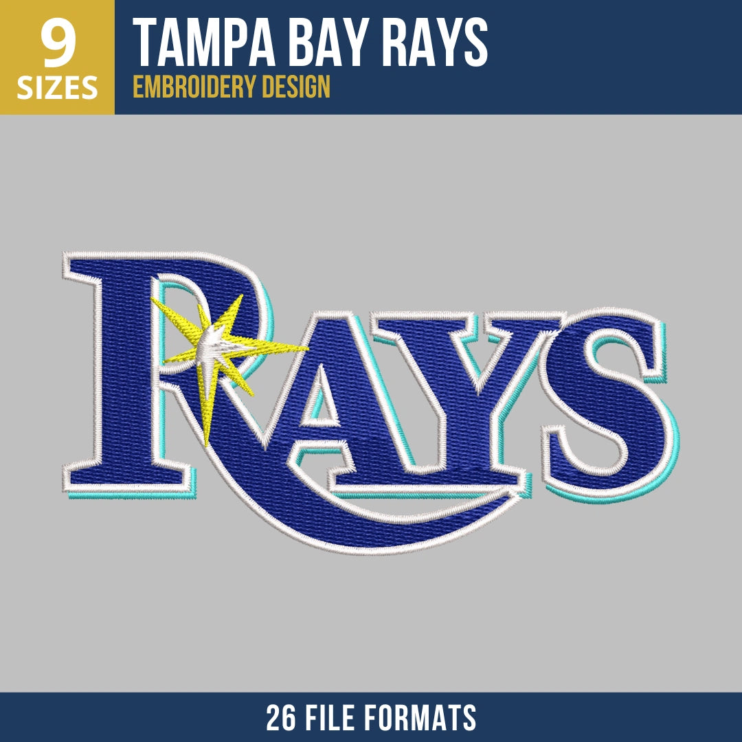 Tampa Bay Rays Wordmark Embroidery Design