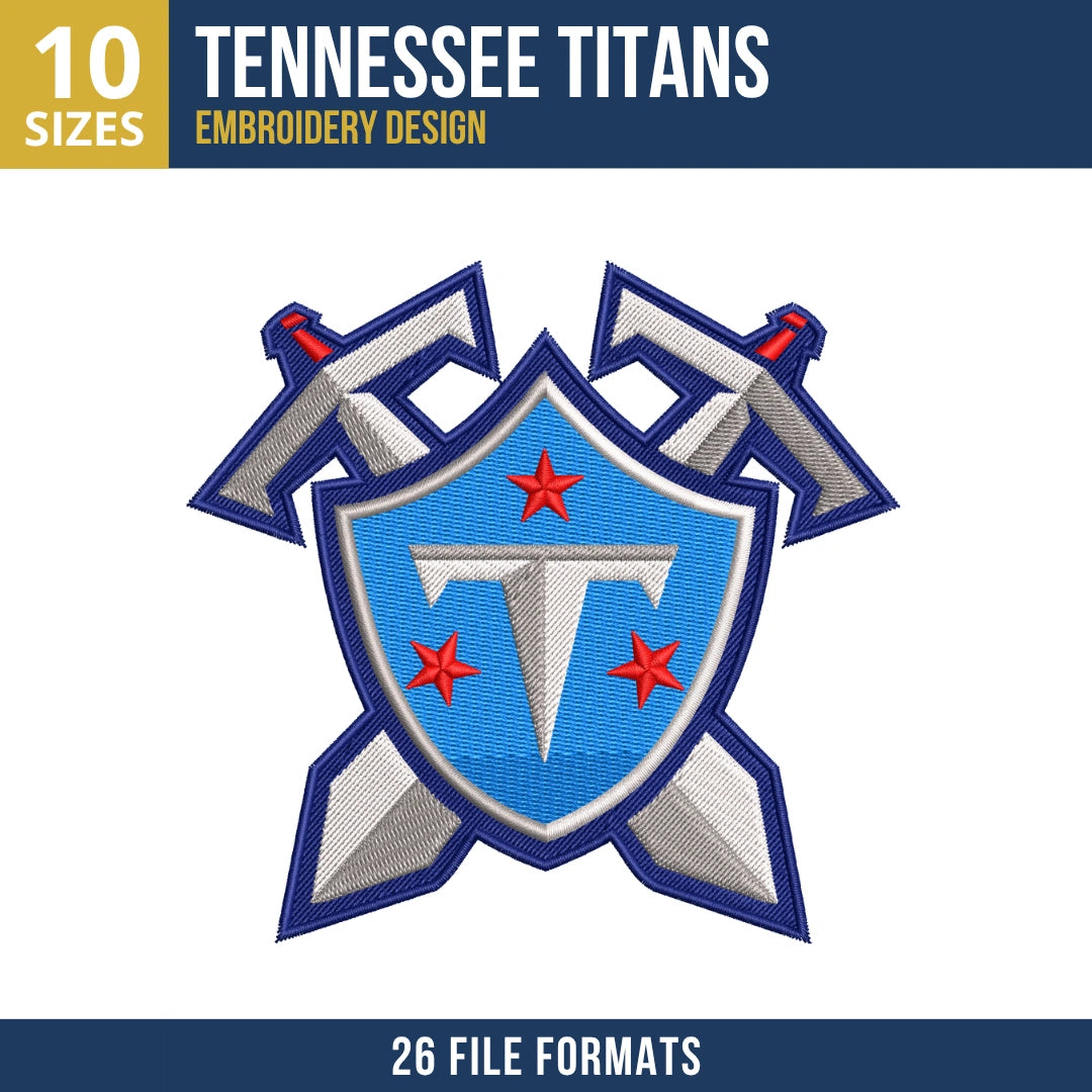 Tennessee Titans Shield Crest Embroidery Design