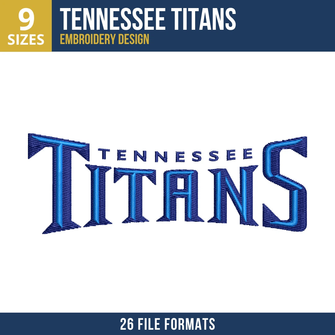 Tennessee Titans Wordmark Embroidery Design