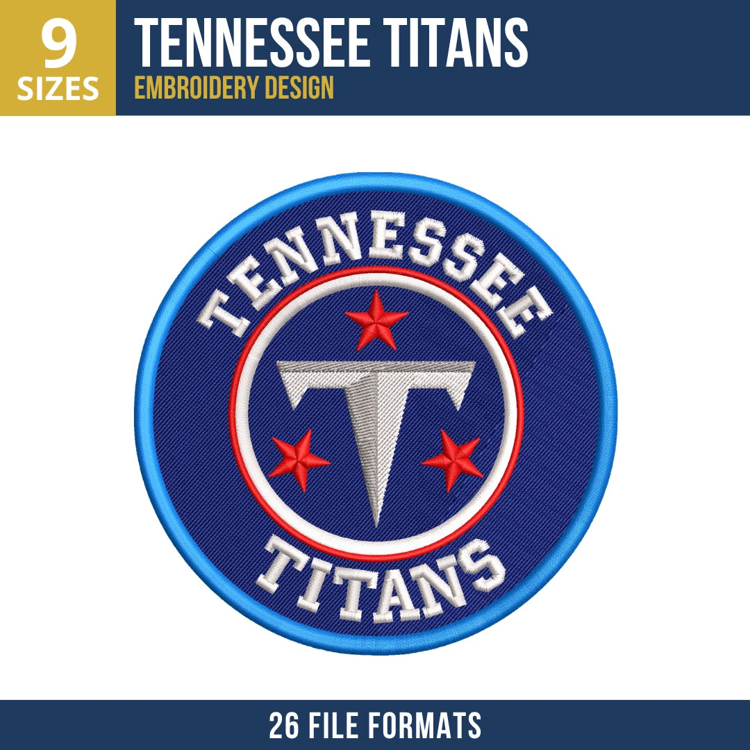Tennessee Titans Circular Badge Embroidery Design