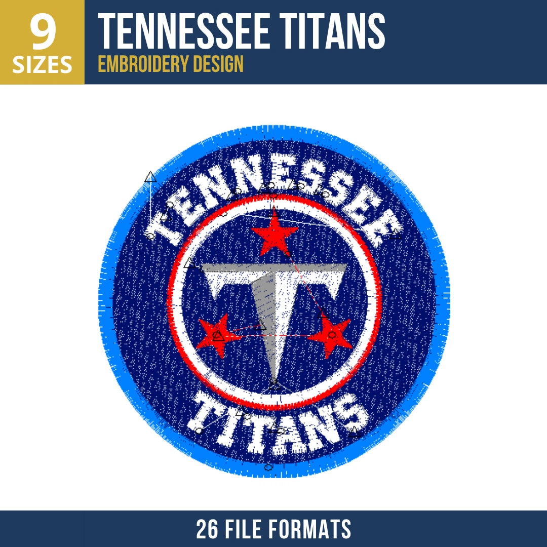 Tennessee Titans Circular Badge Embroidery Design