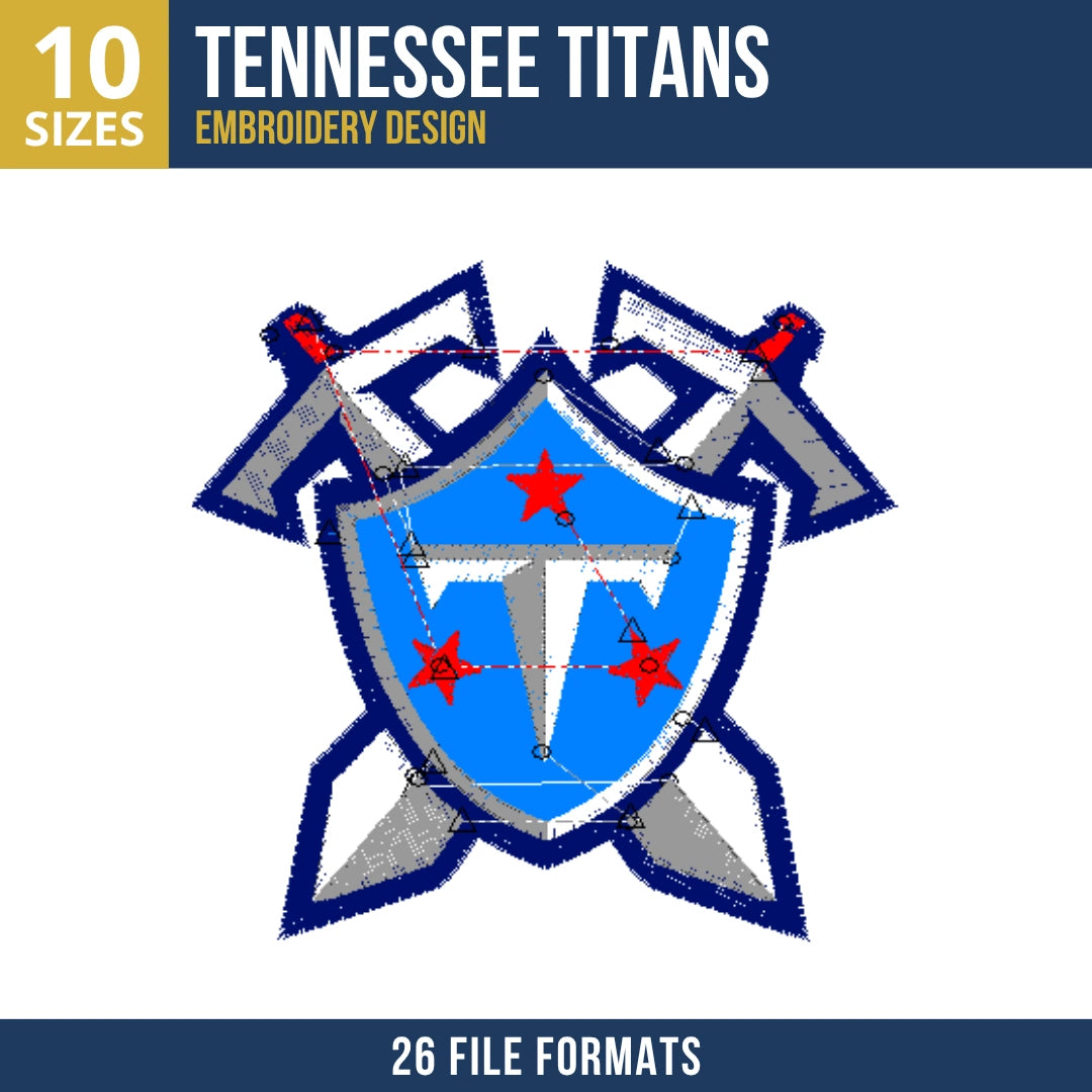 Tennessee Titans Shield Crest Embroidery Design