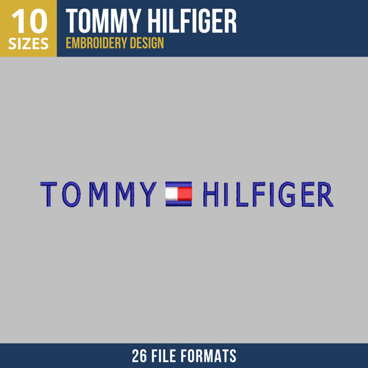 Tommy Hilfiger Text Logo Machine Embroidery Design