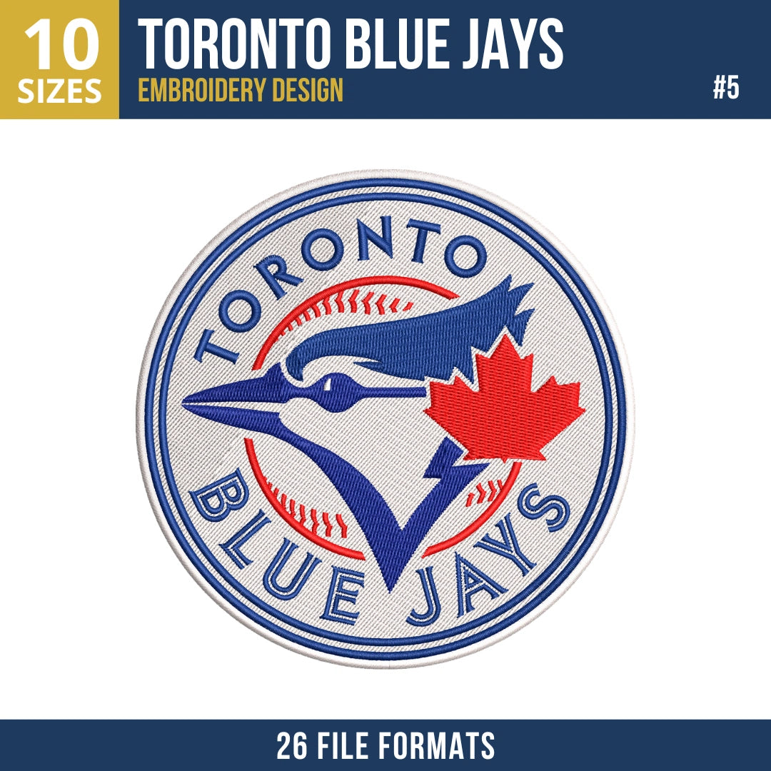 Toronto Blue Jays Embroidery Bundle – 9 Designs, 26 Formats