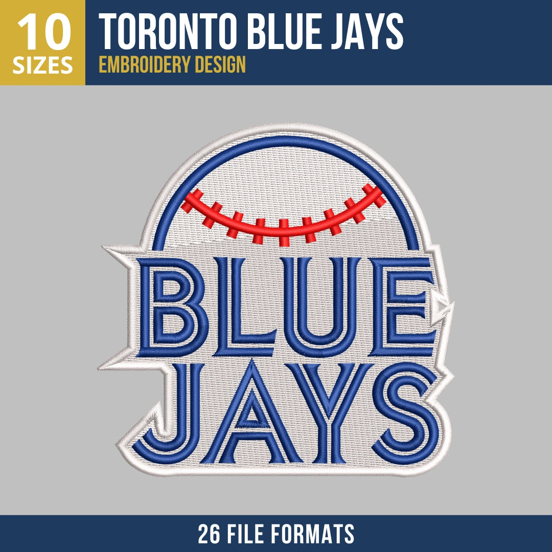 Toronto Blue Jays Wordmark Baseball Embroidery Design