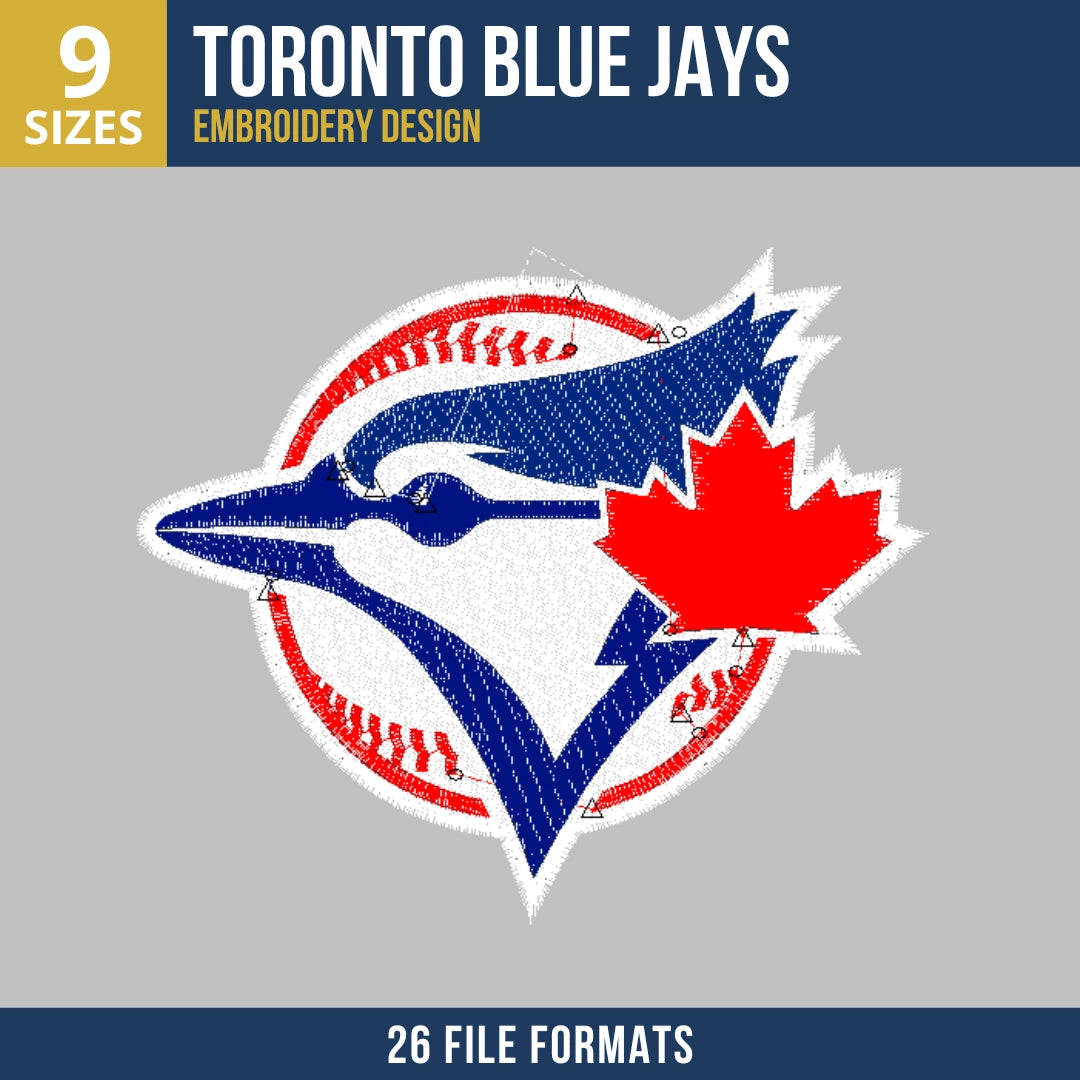 Toronto Blue Jays Bird Head Circular Badge Embroidery Design