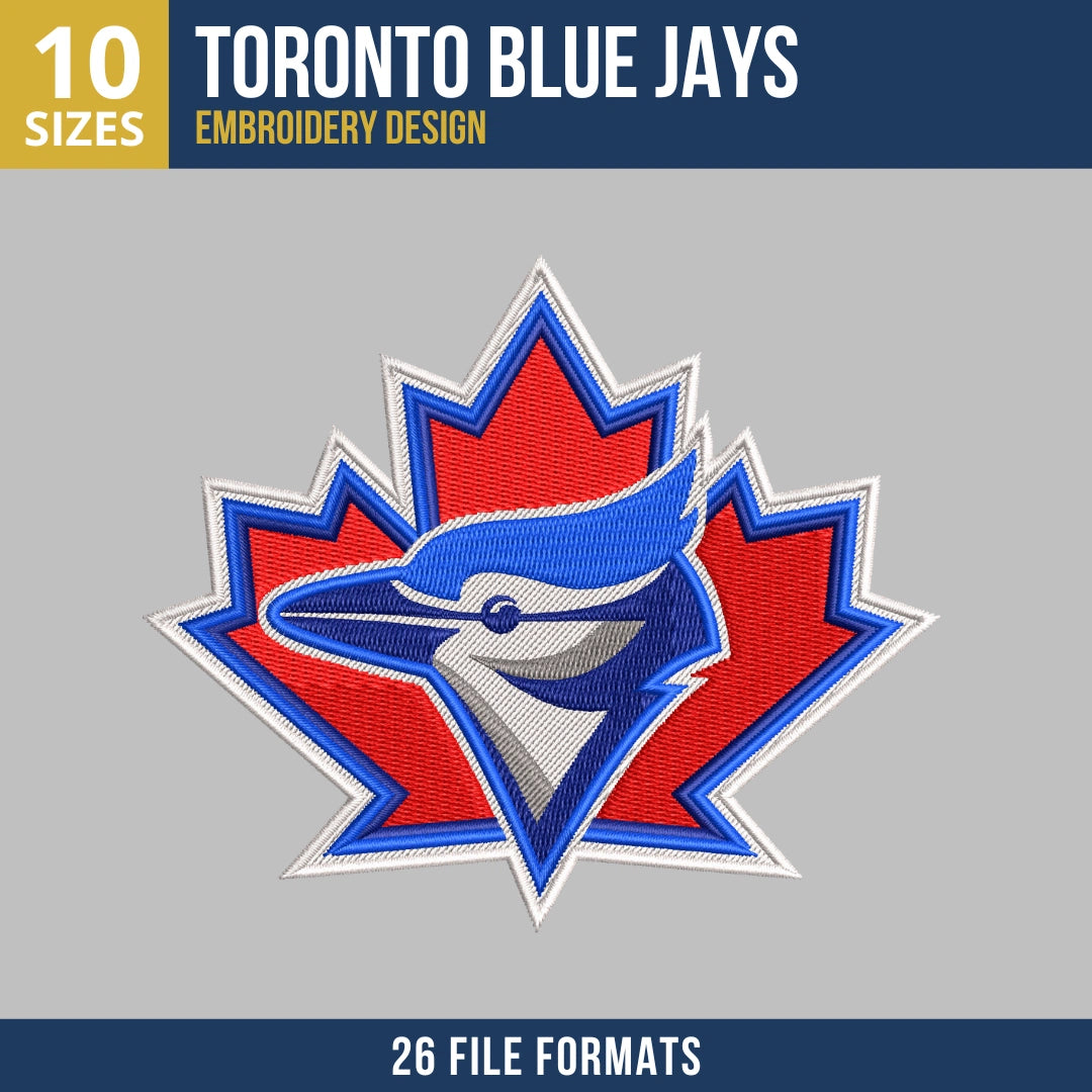 Toronto Blue Jays Maple Leaf Badge Embroidery Design