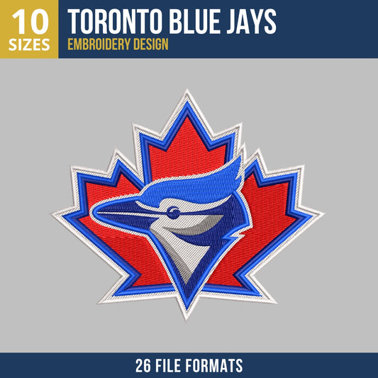 Toronto Blue Jays Maple Leaf Badge Embroidery Design