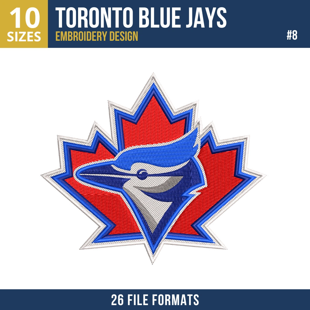Toronto Blue Jays Embroidery Bundle – 9 Designs, 26 Formats