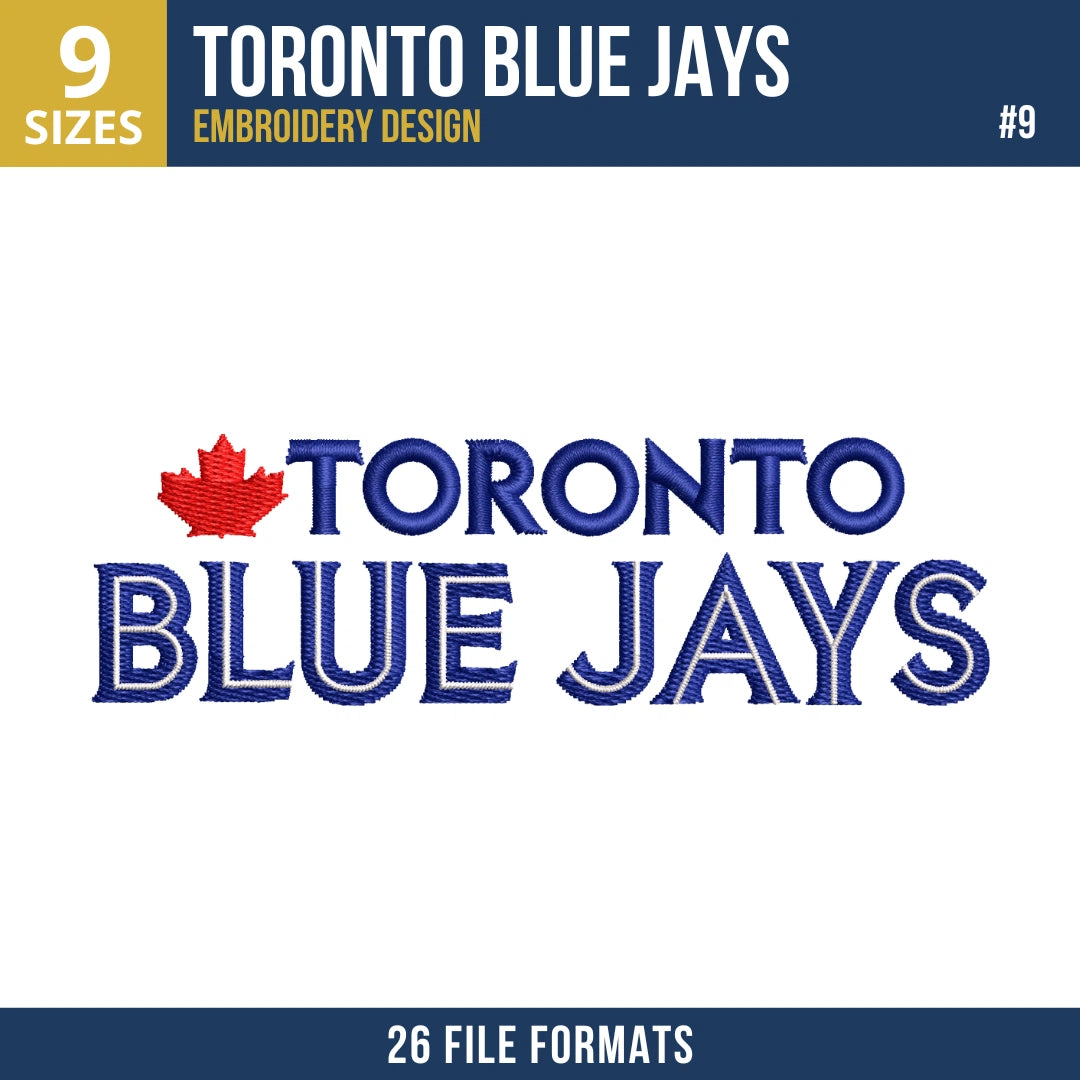 Toronto Blue Jays Embroidery Bundle – 9 Designs, 26 Formats