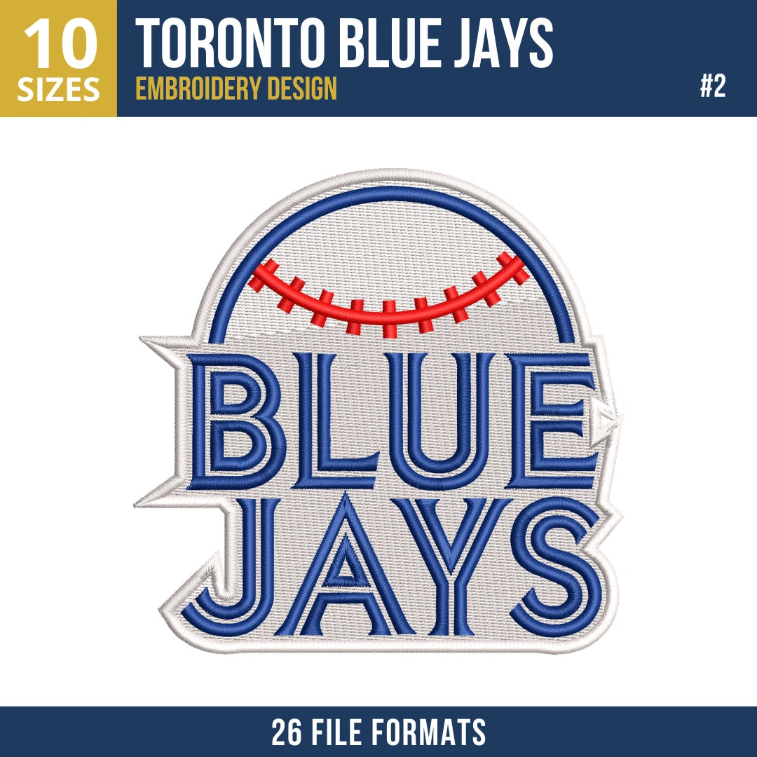 Toronto Blue Jays Embroidery Bundle – 9 Designs, 26 Formats