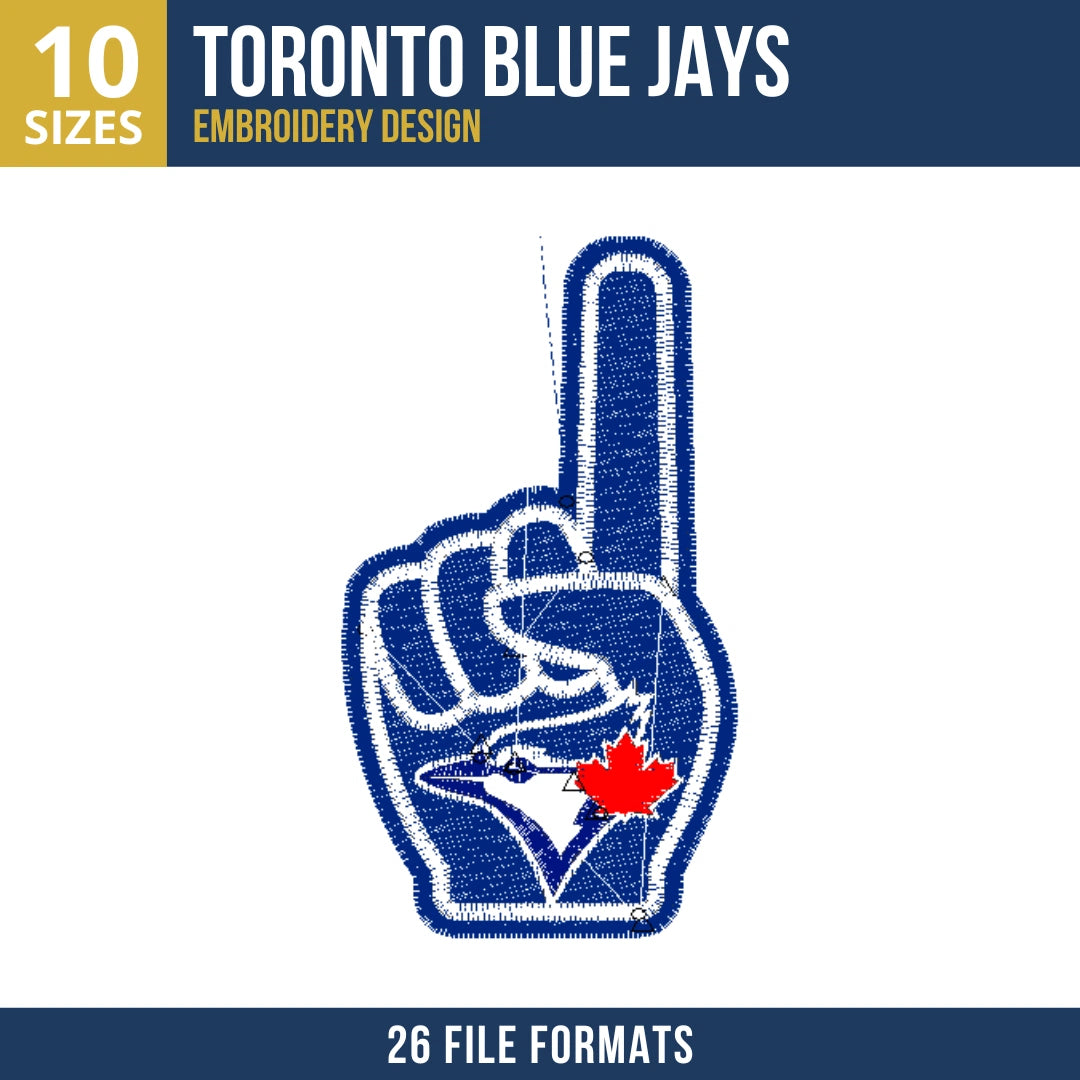 Toronto Blue Jays Finger Embroidery Design