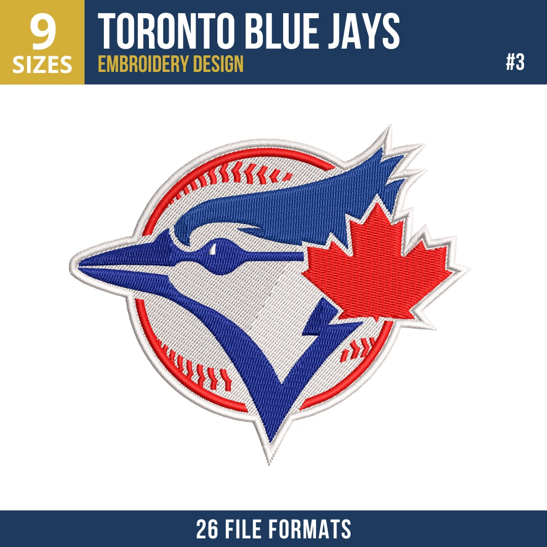 Toronto Blue Jays Embroidery Bundle – 9 Designs, 26 Formats
