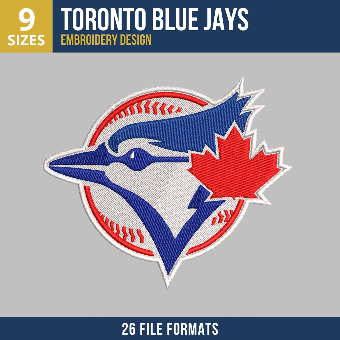 Toronto Blue Jays Bird Head Circular Badge Embroidery Design