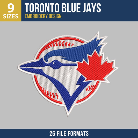 Toronto Blue Jays Bird Head Circular Badge Embroidery Design