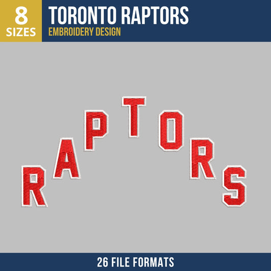 Toronto Raptors Staggered Wordmark Embroidery Design