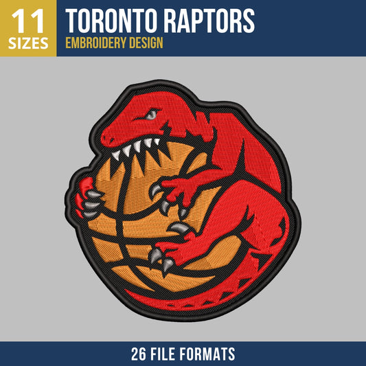 Toronto Raptors Curled Mascot Embroidery Design