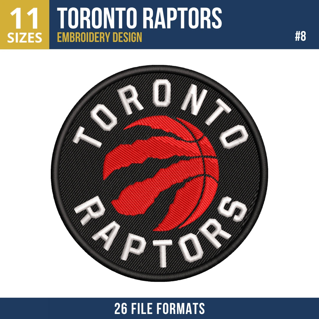 Toronto Raptors Embroidery Bundle | 8 Designs