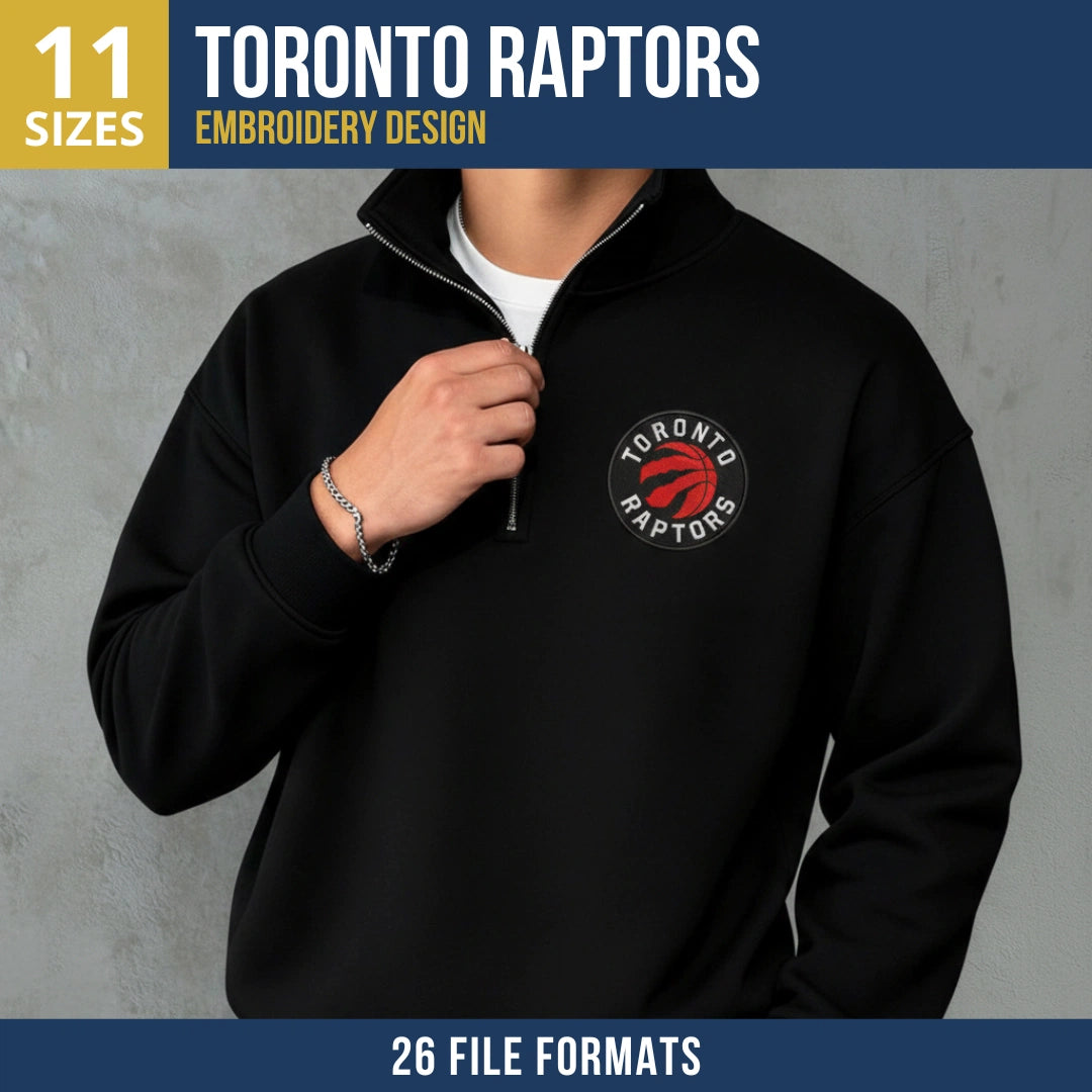 Toronto Raptors Circular Claw Logo Embroidery Design
