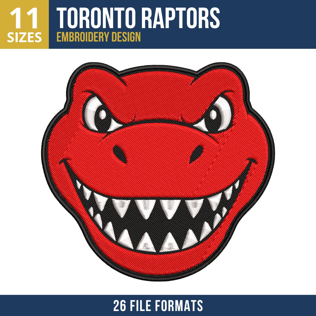 Toronto Raptors Mascot Head Embroidery Design