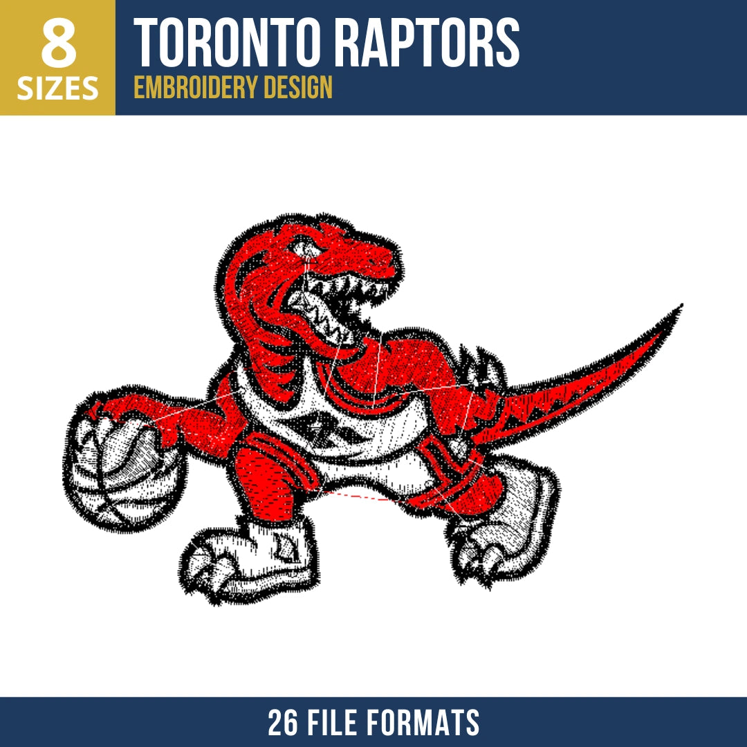 Toronto Raptors Standing Mascot Embroidery Design