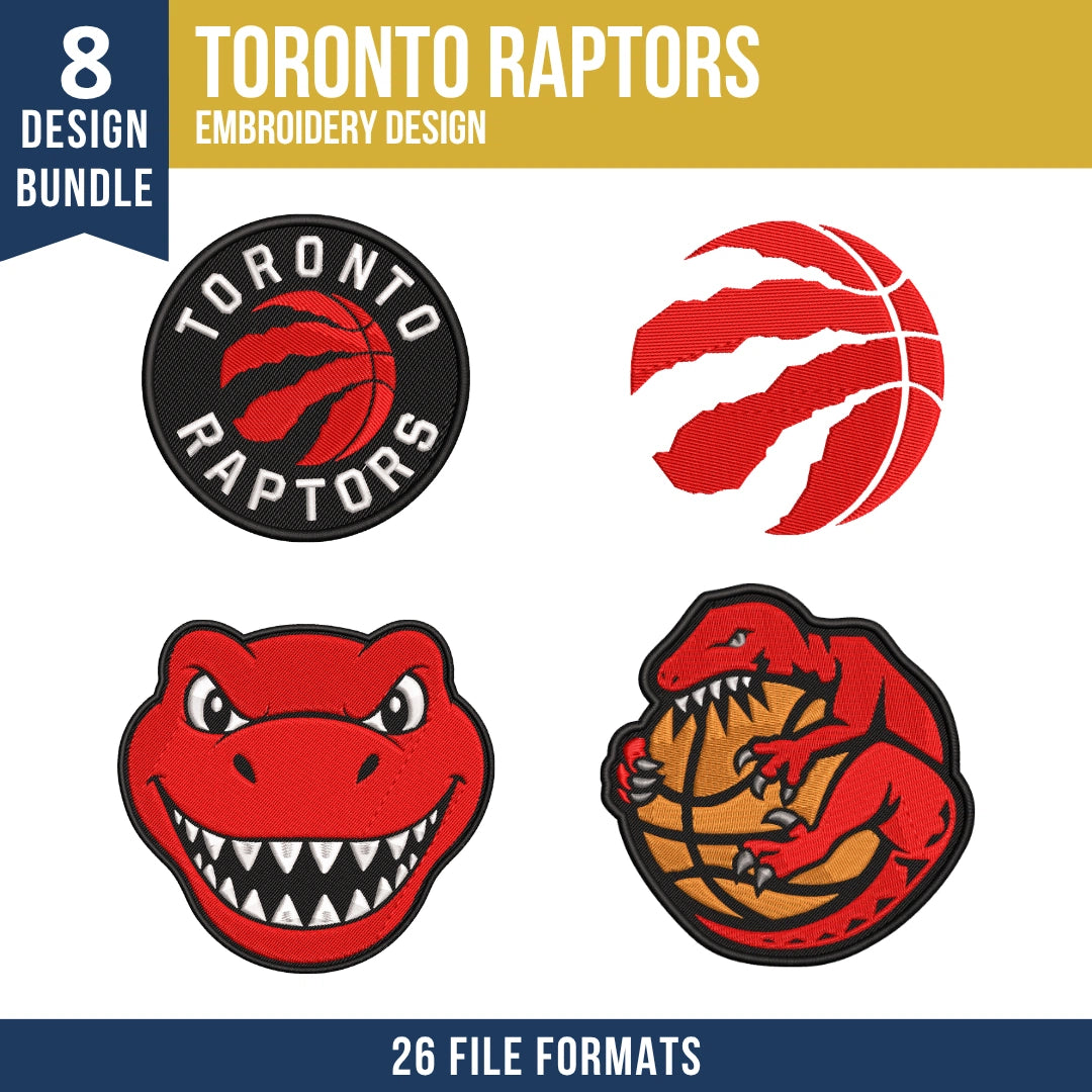 Toronto Raptors Embroidery Bundle | 8 Designs