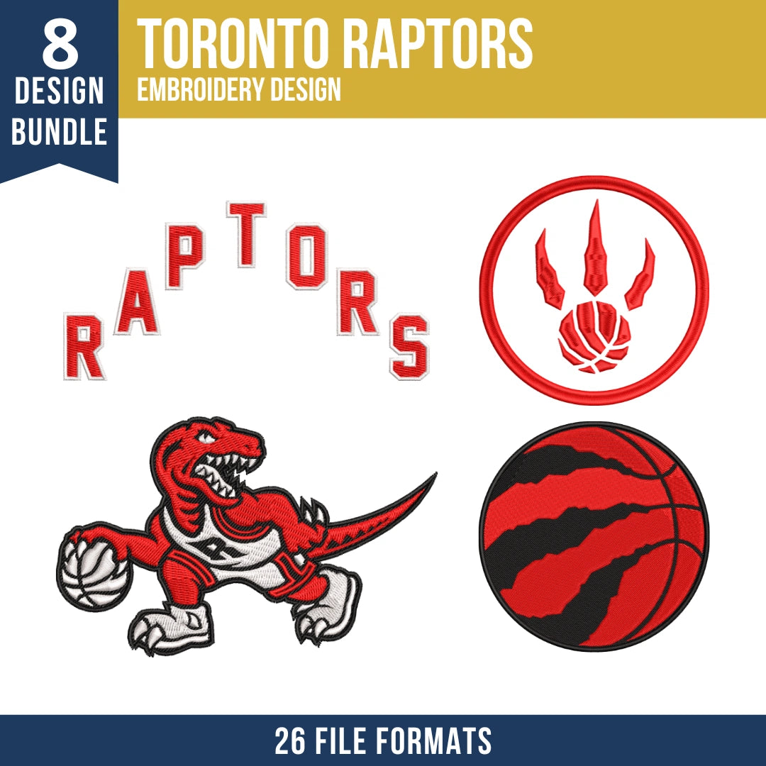 Toronto Raptors Embroidery Bundle | 8 Designs