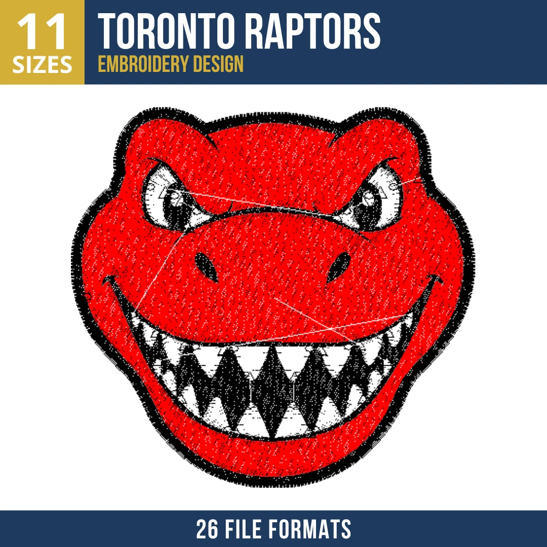 Toronto Raptors Mascot Head Embroidery Design
