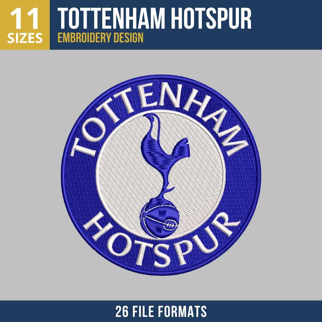 Tottenham Hotspur Round Club Crest Embroidery Design