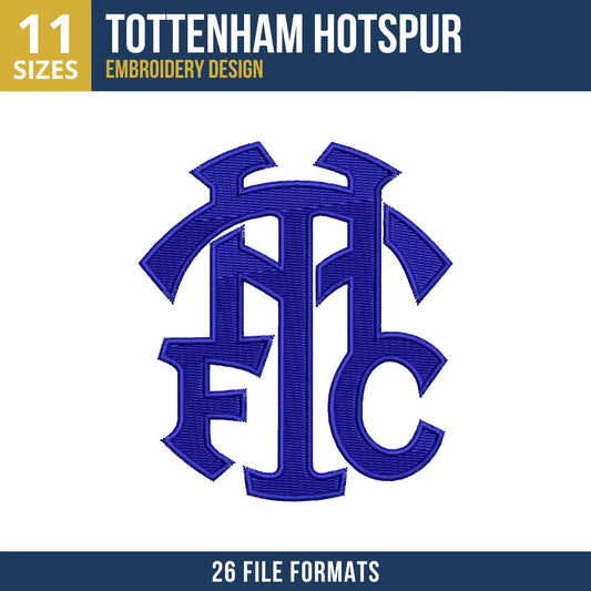 Tottenham Hotspur THFC Monogram Embroidery Design