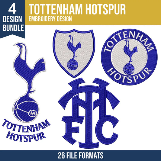 Tottenham Hotspur Embroidery Design Bundle | 4 Designs