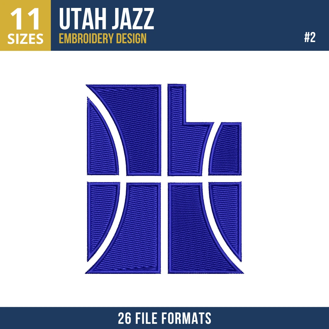 Utah Jazz Embroidery Design Bundle