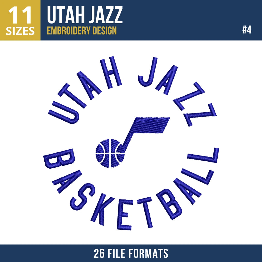 Utah Jazz Embroidery Design Bundle