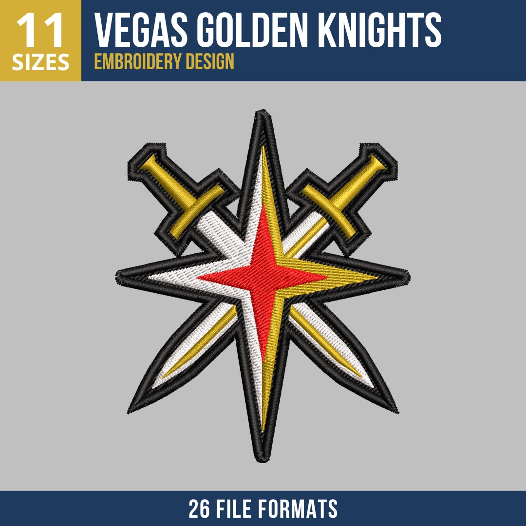 Vegas Golden Knights Star Logo Embroidery Design