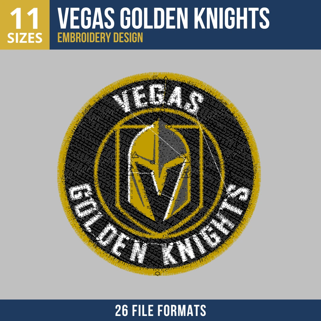 Vegas Golden Knights Circular Crest Embroidery Design